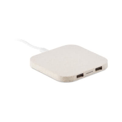 Base de carga inalámbrica paja de trigo color beige