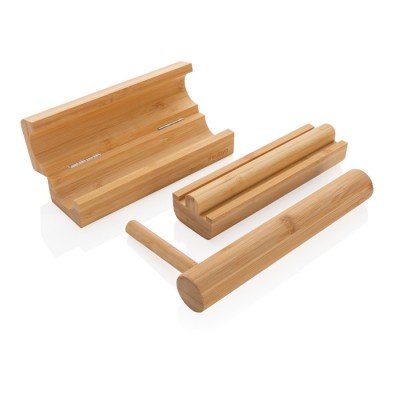 Set de utensilios para hacer sushi color marrón