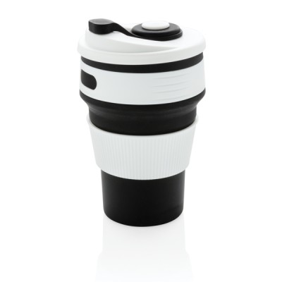 Tazas portátiles personalizadas plegables color negro