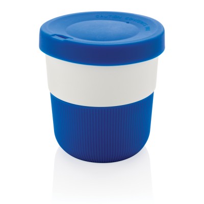 Vasos para llevar publicitarios de PLA color azul