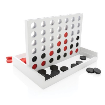 Juego de madera connect four color blanco