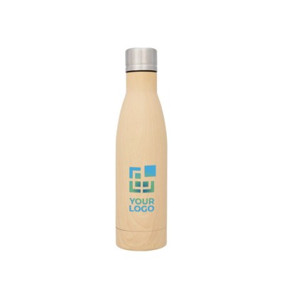 Botella impresa de aspecto madera vista principal
