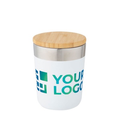Vaso térmico con tapa de bambú orgánico vista principal