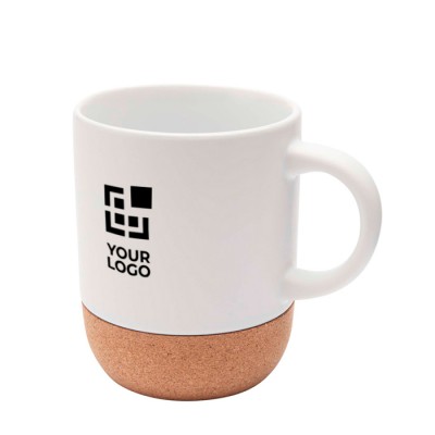 Taza de cerámica en acabado mate y base de corcho 300ml
