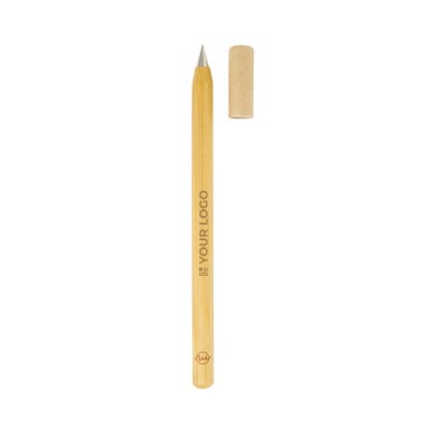 Bolígrafo de bambú con tapón y escritura infinita