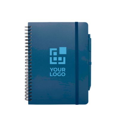 Cuaderno de tapa dura de plástico reciclado A5 hojas a rayas