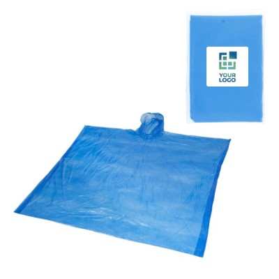 Poncho desechable de plástico reciclado con capucha talla única vista principal