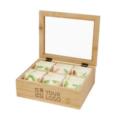 Caja de bambú para 36 bolsitas de té