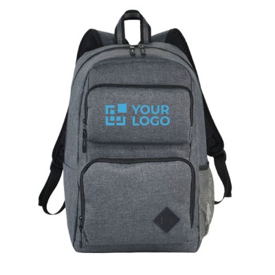 Mochila para pc corporativa con logo color gris