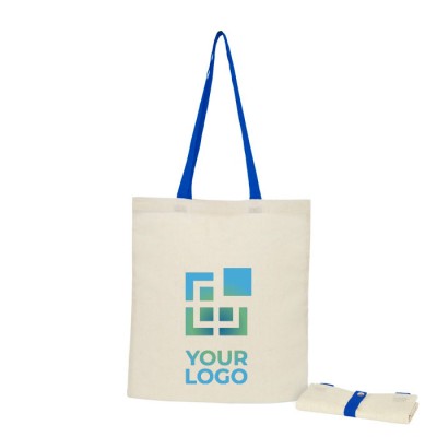Bolsa de algodón plegable 100 g/m2 color azul real