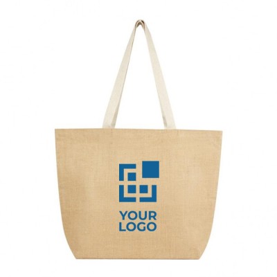 Bolsa de la compra de yute con aislamiento térmico y asas largas