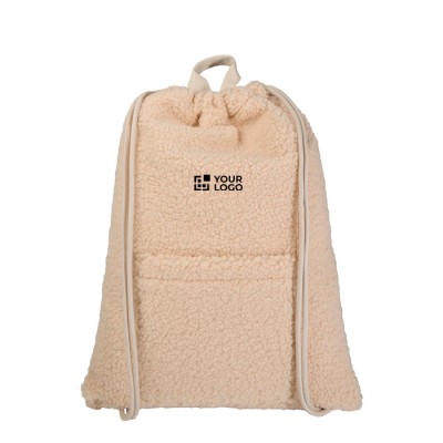 Mochila de cuerdas de sherpa reciclada con bolsillo frontal 9L