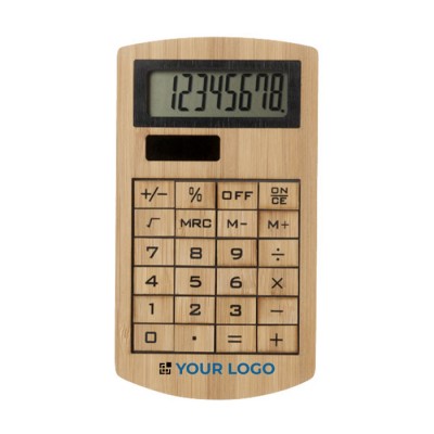 Calculadora original de bambú color madera