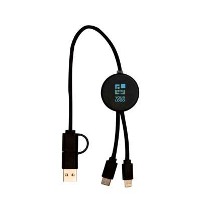 Cable de carga rápida con plástico reciclado y sincronización 5 en 1