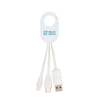 Cable de carga de plástico reciclado con varias conexiones 4 en 1
