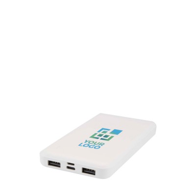 Powerbank de plástico reciclado con indicador LED de carga 10.000 mAh
