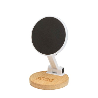 Soporte plegable magnético para teléfono con base de bambú