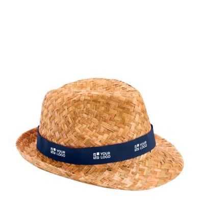 Sombrero de paja transpirable natural con cinta personalizable