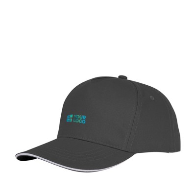 Gorra tipo sándwich de algodón con 5 paneles de 175 g/m2