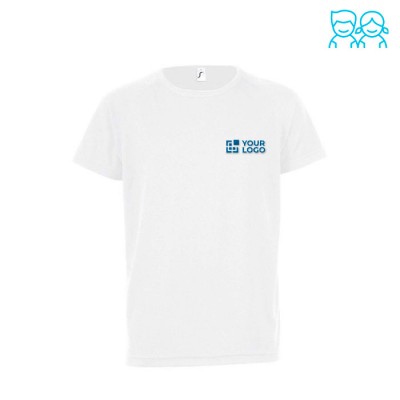 Camiseta para niño deportiva 140 g/m2 color blanco