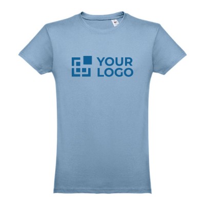 Camisetas personalizadas 100% algodón color azul claro primera vista