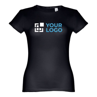 Camisetas personalizadas mujer algodón color negro primera vista