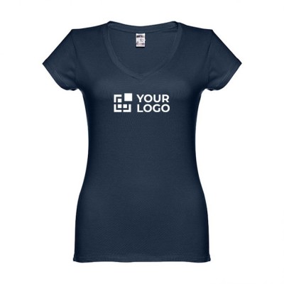 Camisetas con logo y cuello V para mujer vista principal