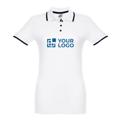 Polos personalizados bicolor blanco