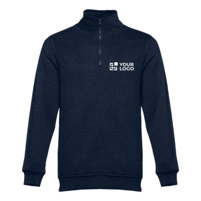 Sudaderas cierre 1/4 promocionales color negro