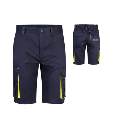 Bermudas laborales bicolor de algodón y poliéster 240 g/m2 
