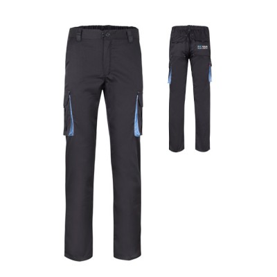 Pantalón de trabajo elástico multibolsillos en tono bicolor 240 g/m2 