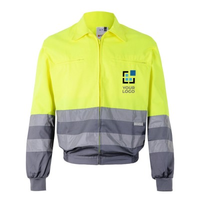 Chaqueta laboral bicolor con bandas reflectantes 210 g/m2 