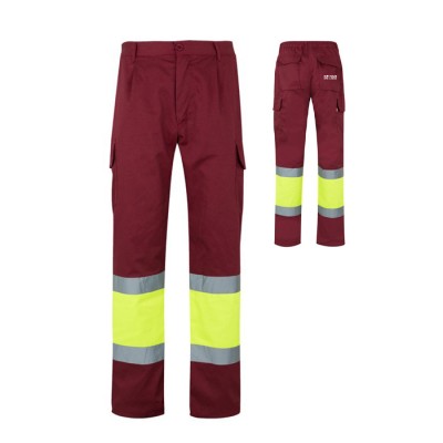 Pantalón de trabajo de algodón y poliéster con reflectantes 210 g/m2 