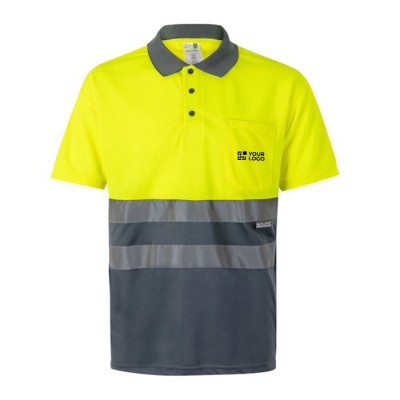 Polo de trabajo de manga corta con alta visibilidad 160 g/m2 