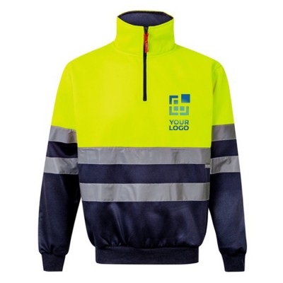 Jersey laboral en tejido polar con cuello alto de poliéster 300 g/m2 