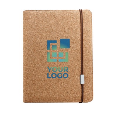 Portafolios de corcho para eventos color marfil con logo