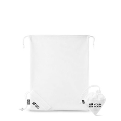 Bolsa plegable de malla para compra color blanco