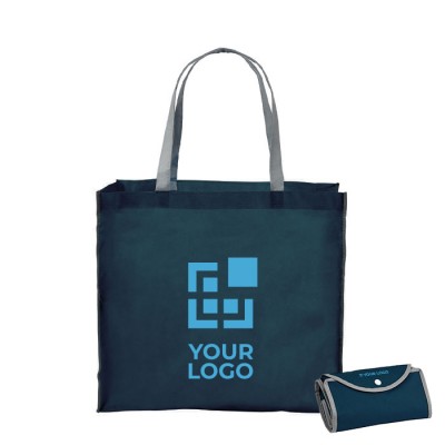 Bolsa no tejida plegable de 80 g/m2 color azul