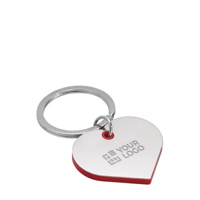 Llavero de metal con forma de corazón