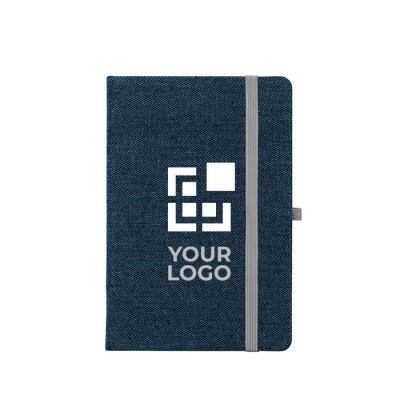 Cuadernos A5 con tapa forrada  color azul