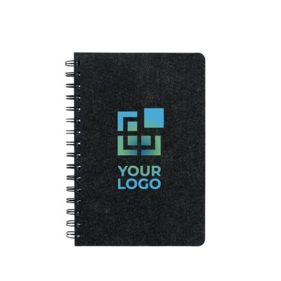 Libreta de fieltro reciclado con tapa semidura A5 hojas a rayas