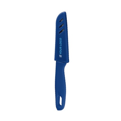 Cuchillo de acero con funda color azul real