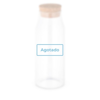 Botella grande de vidrio borosilicatado color natural vista principal - Agotado Botella grande de vidrio borosilicatado color natural vista principal - Agotado