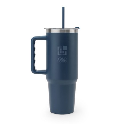 Vaso de viaje grande de acero reciclado con acabado mate 1,3L