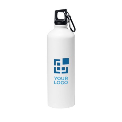 Botellas de aluminio personalizadas con mosquetón 750ml color negro