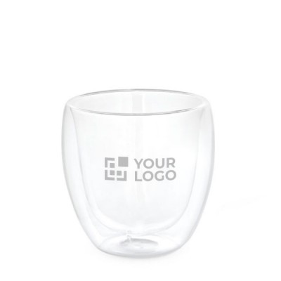 Vaso de doble pared de cristal color transparente