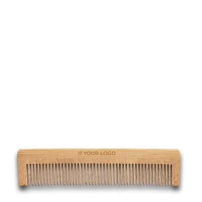 Peine de bambú natural con estuche de papel kraft reciclado incluido