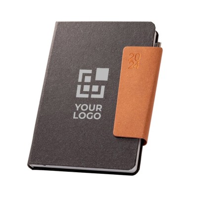 Agenda A5 en piel reciclada con logotipo