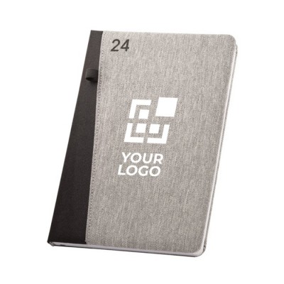 Agenda reciclada de dos colores con logotipo