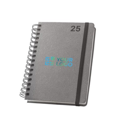 Agenda de cuero reciclado con anillas y planificación diaria A5 vista principal